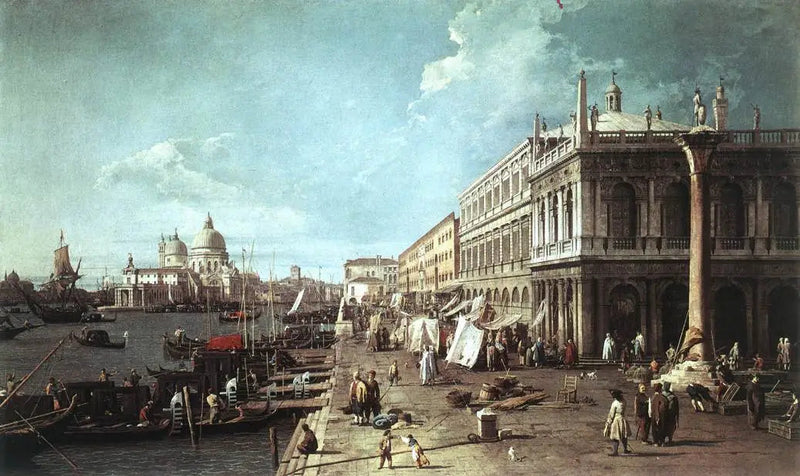Molen med biblioteket og udmundingen af Grand Canal - Canaletto