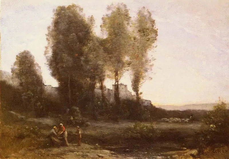 Klosteret bag træerne - Jean-Baptiste Camille Corot