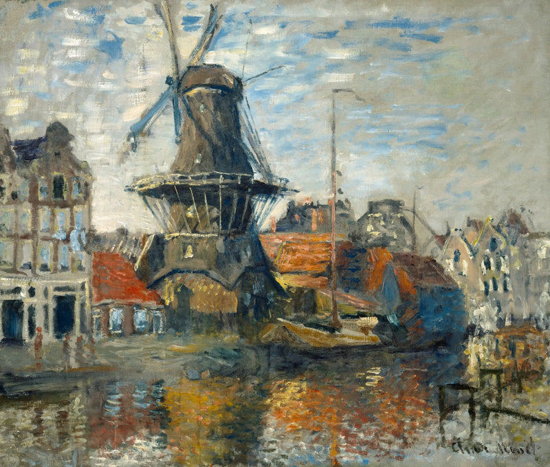 Møllen ved kanalen Onbekende, Amsterdam - Claude Monet