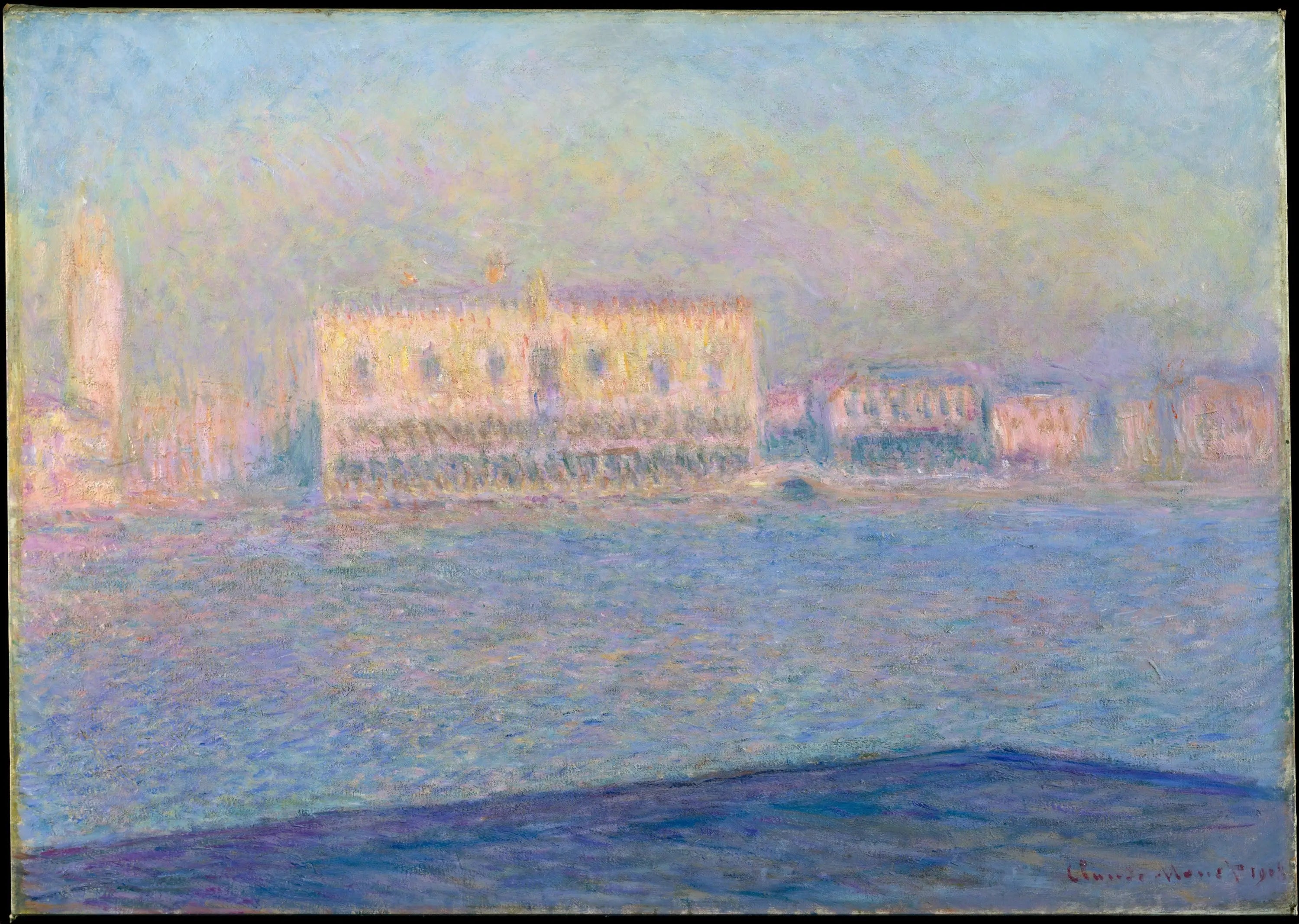 Reproduction du tableau « Le palais du doge vu de San Giorgio Maggiore - Claude Monet » par Alpha Reproduction en peinture à l’huile