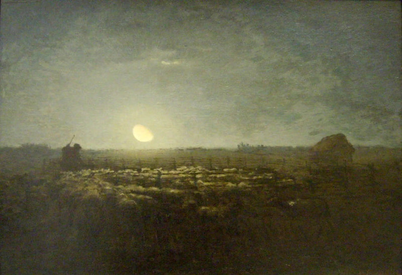 Lammeparken, måneskin - Jean-François Millet