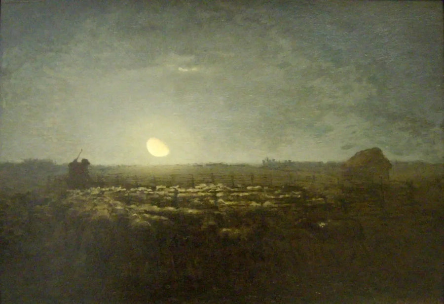Lammeparken, måneskin - Jean-François Millet