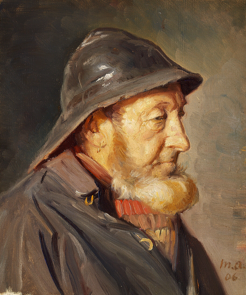 Fiskeren Ole Svendsen, set i profil. -Michael Peter Ancher