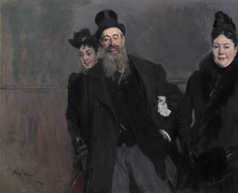 Maler John Lewis Brown med sin kone og datter - Giovanni Boldini