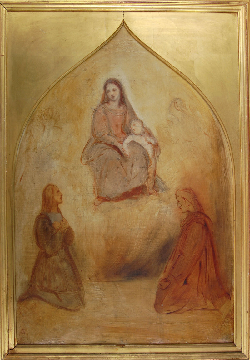 Maleren Raphael og poeten Dante i tilbedelse foran Den Hellige Jomfru og Barnet - Ary Scheffer