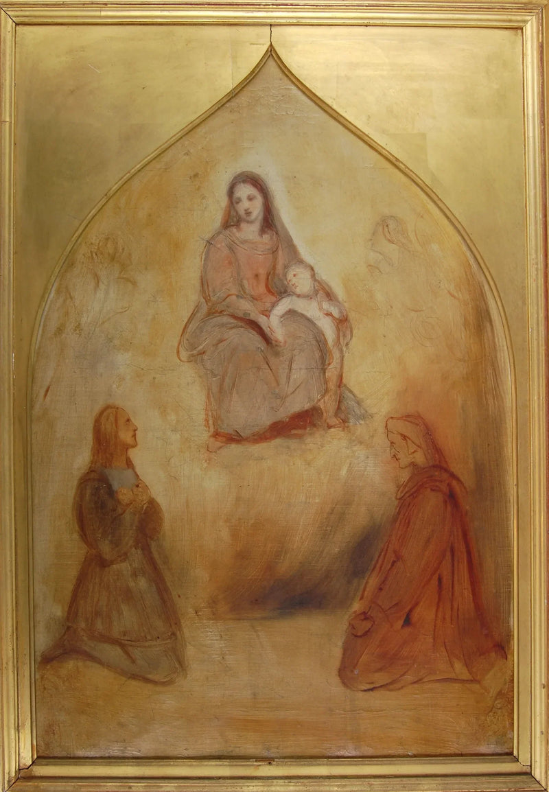 Maleren Raphael og poeten Dante i tilbedelse foran Den Hellige Jomfru og Barnet - Ary Scheffer