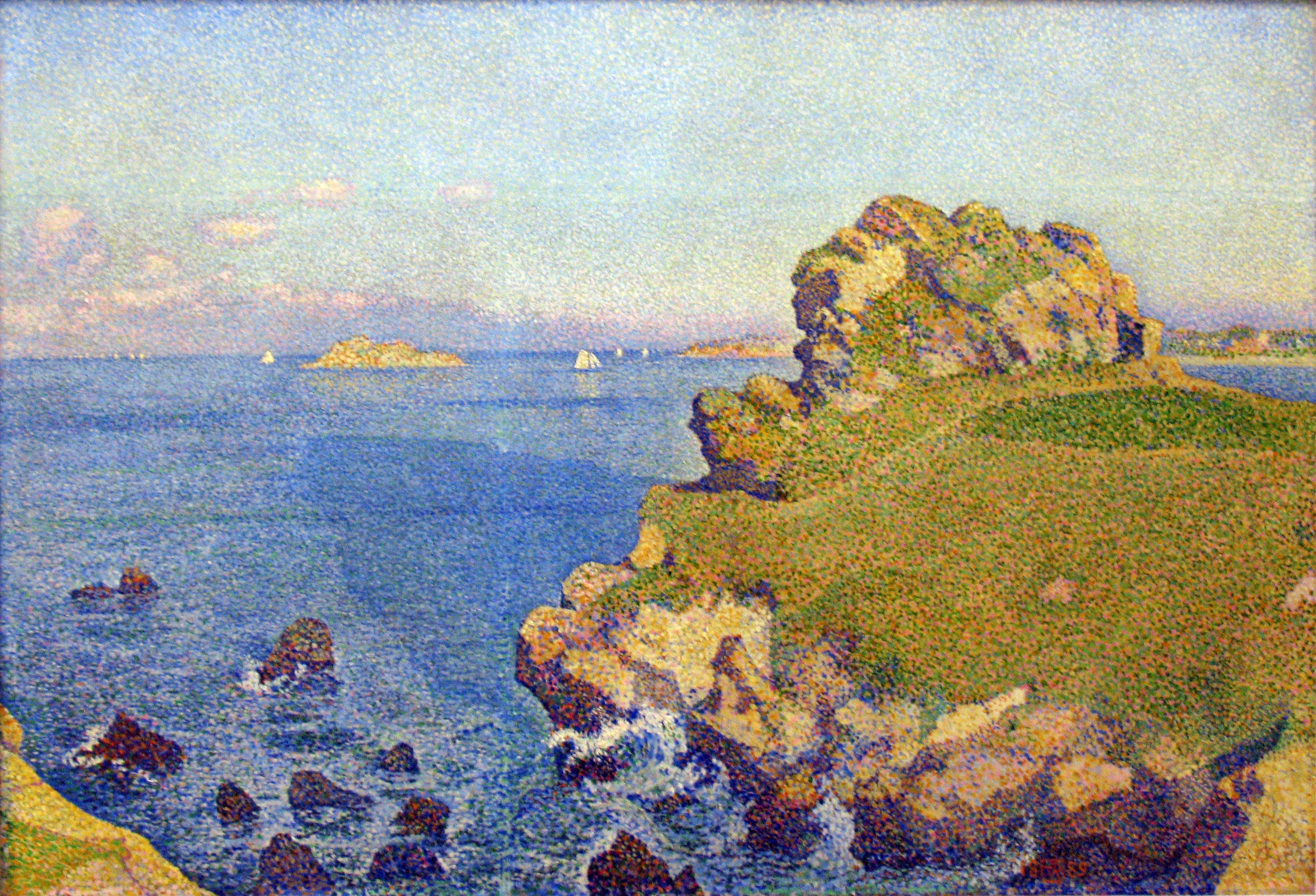 Le « Per-Kiridy » à marée haute, 1889 - Théo van Rysselberghe image 1 reproduction d’œuvre d’art à l’huile
