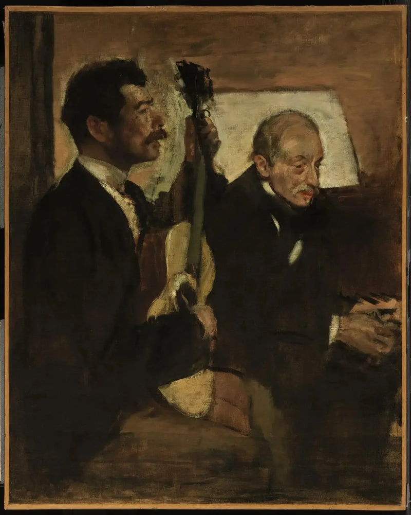 Degas' far, der lytter til Lorenzo Pagans spille guitar - Edgar Degas
