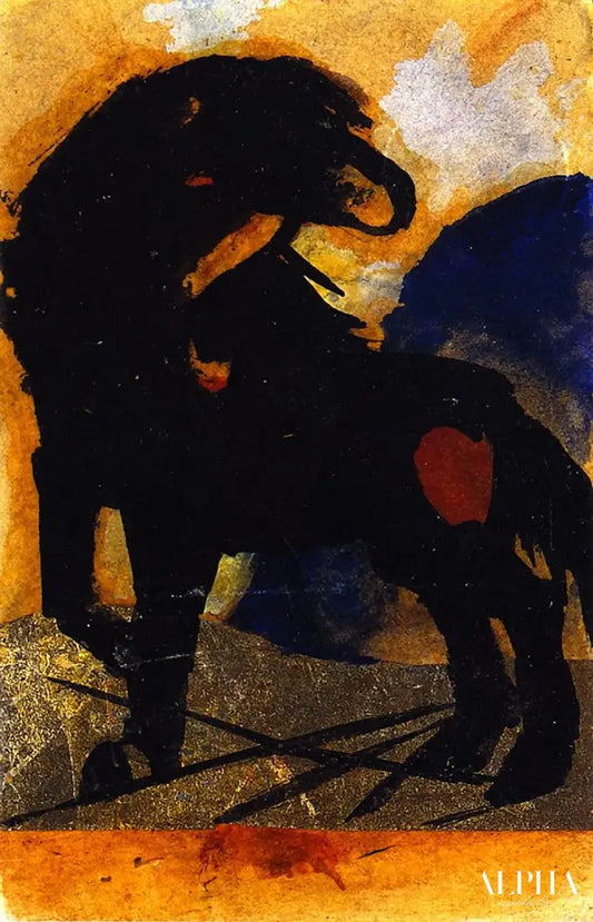 Le petit cheval noir  - Franz Marc - Reproductions de tableaux et peintures haut de gamme