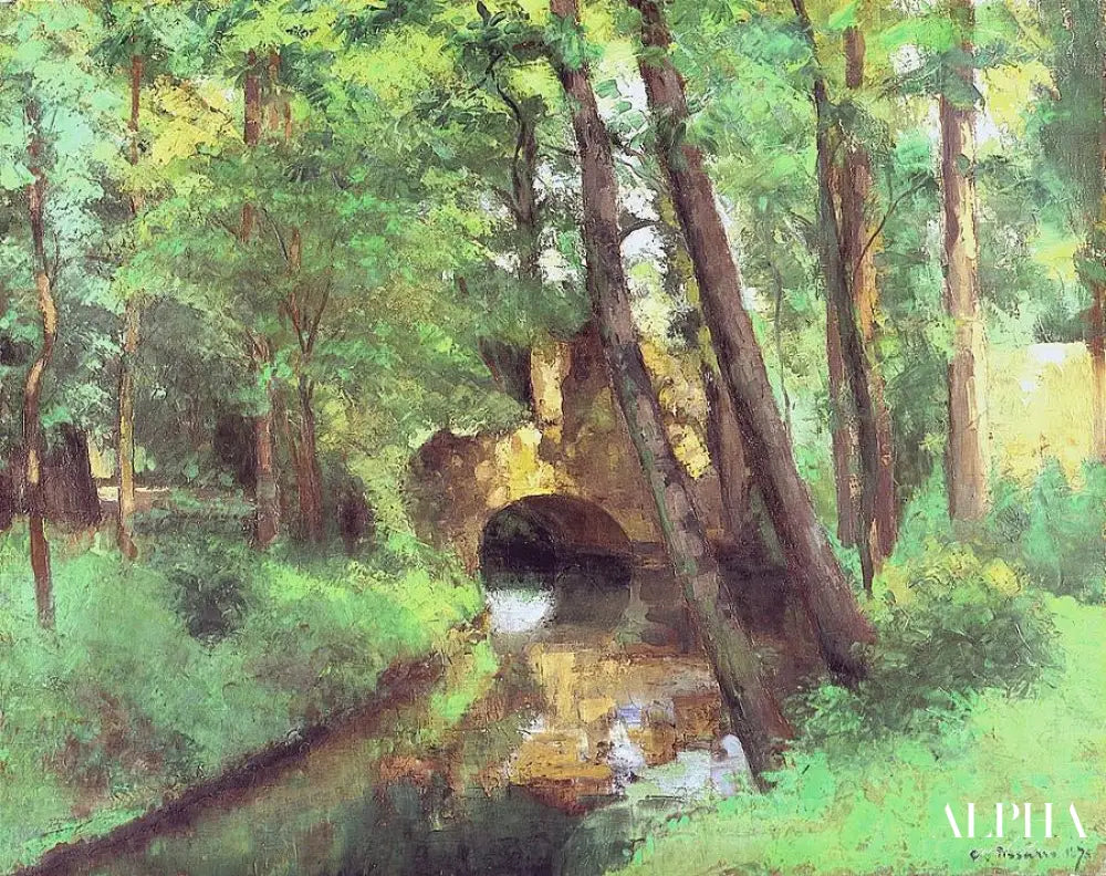 Le Petit Pont, Pontoise - Camille Pissarro - Reproductions de tableaux et peintures haut de gamme