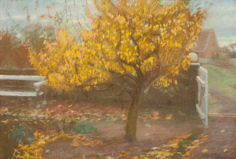 Pæretræet i Anchers forhave, om efteråret. - Anna Ancher
