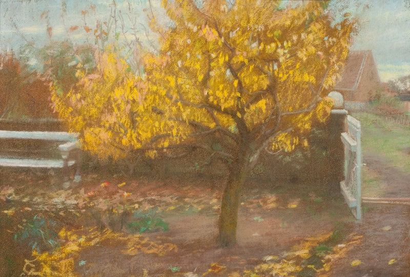 Pæretræet i Anchers forhave, om efteråret. - Anna Ancher