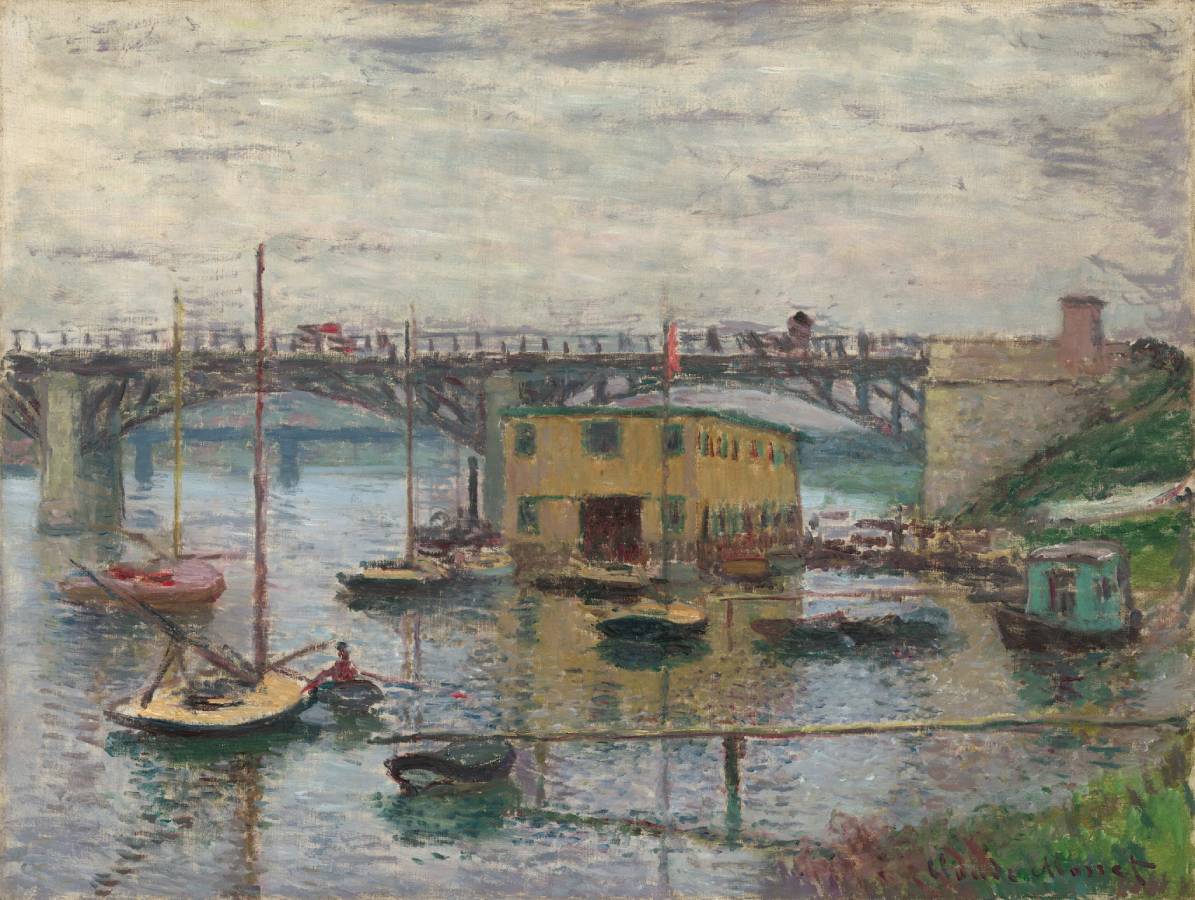 Broen i Argenteuil, en grå dag - Claude Monet