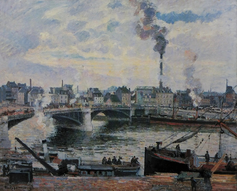 Boieldieu-broen og forstaden Saint-Sever i Rouen - Camille Pissarro
