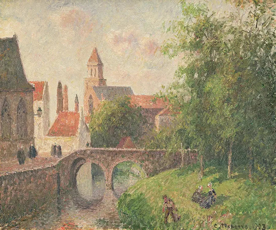 Nøglen til Broen i Brugge, Belgien - Camille Pissarro