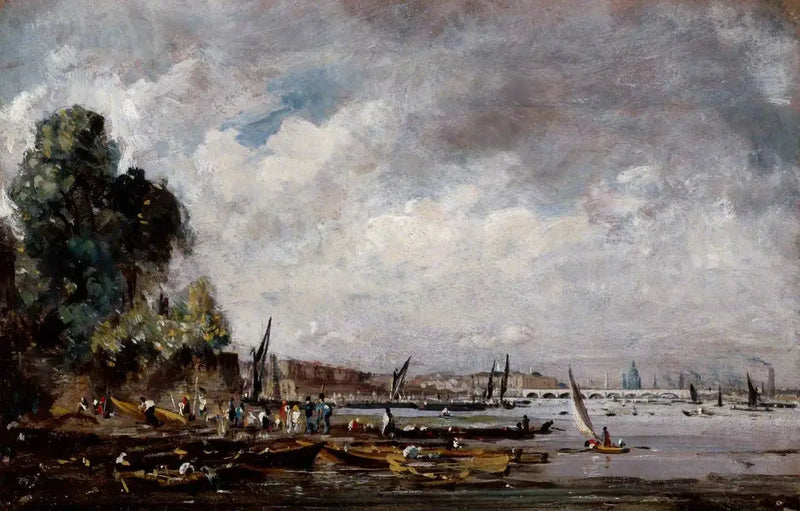 Waterloo-broen set fra venstre bred af Themsen - John Constable
