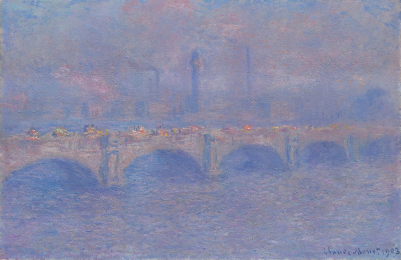 Waterloo-broen, sollysets effekt - Claude Monet