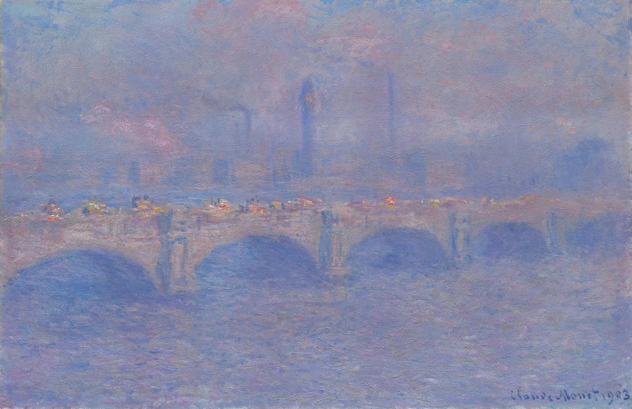 Waterloo-broen, sollysets effekt - Claude Monet