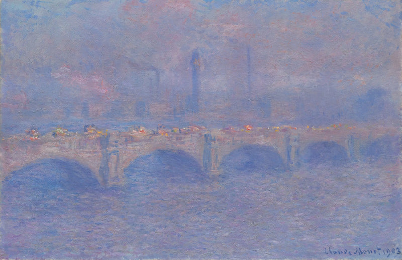 Waterloo-broen, sollysets effekt - Claude Monet