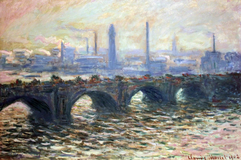 Waterloo-broen, tåget morgen - Claude Monet