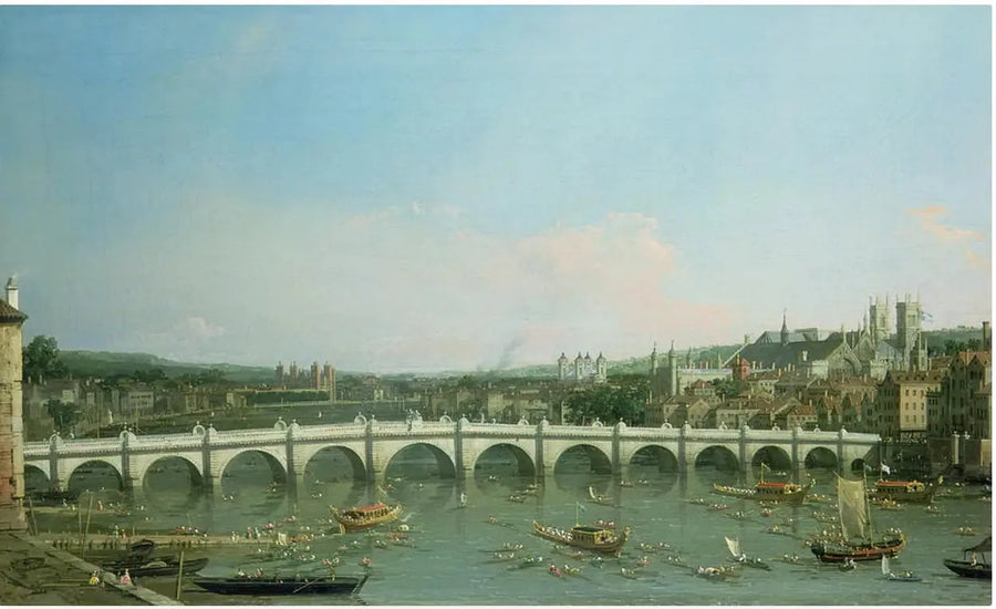 Westminster-broen set fra nord med Lord-Mayors procession - Canaletto