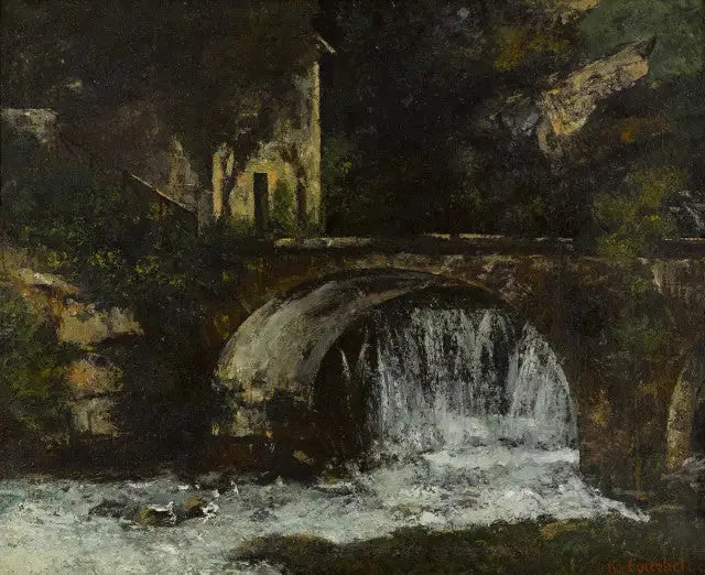 Broen ved møllen (kilden til Loue) - Gustave Courbet