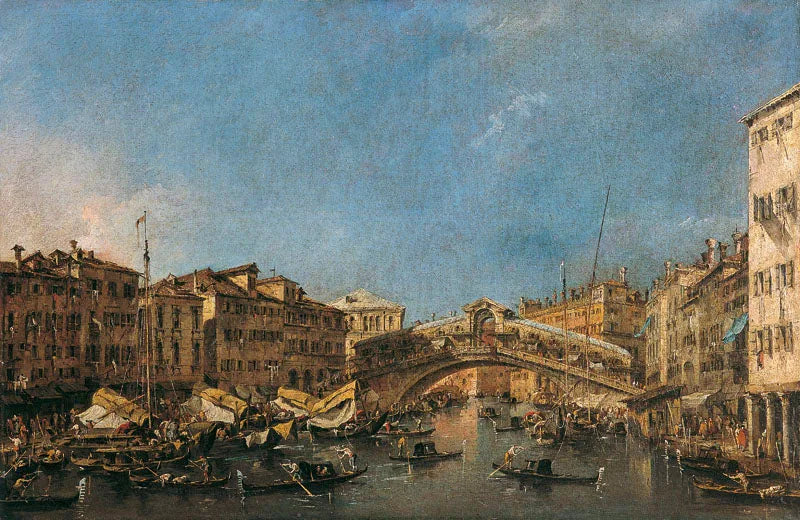 Rialto-broen i Venedig - Francesco Guardi