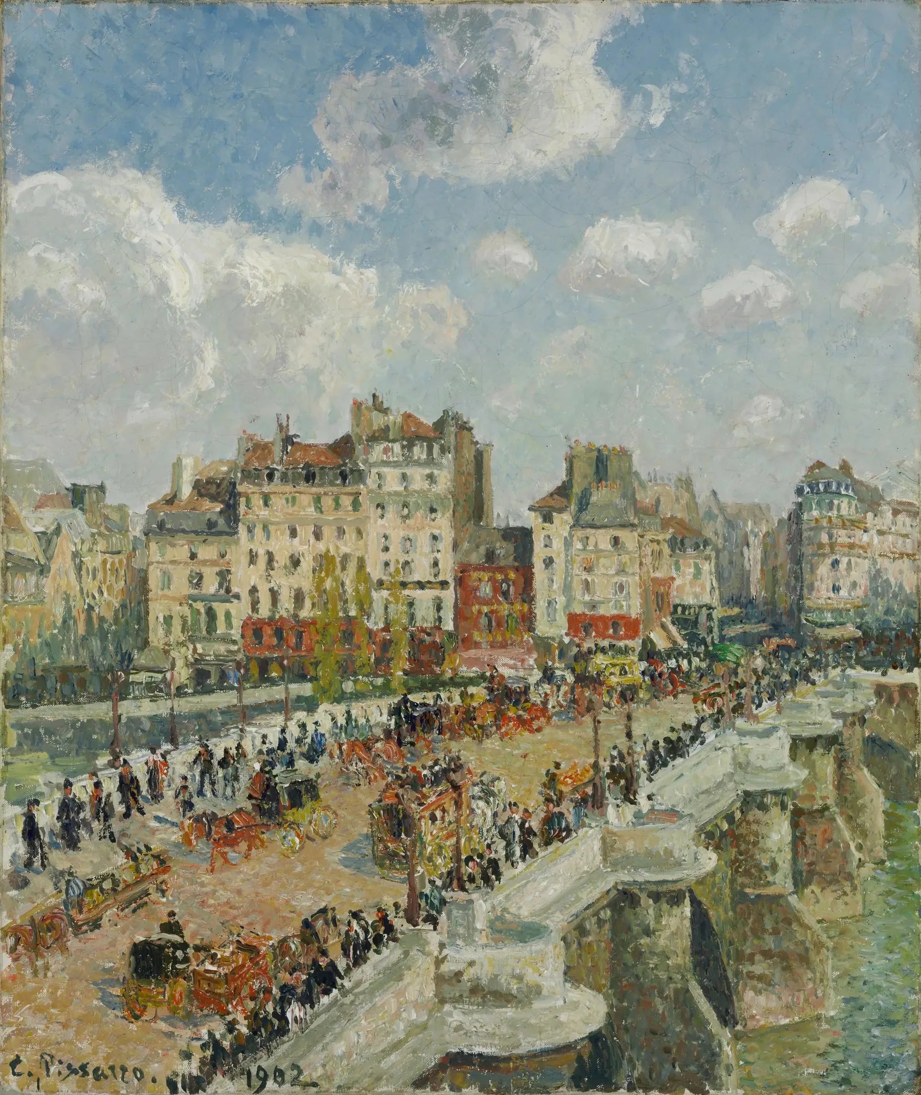 Le Pont-Neuf, Soleil (Deuxième série) - Camille Pissarro image 1 reproduction artisanale de tableau