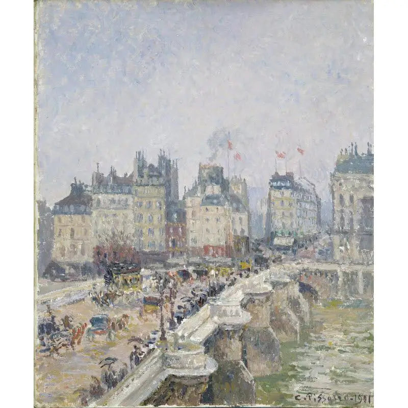 Den Nye Bro, vådt vejr - Camille Pissarro
