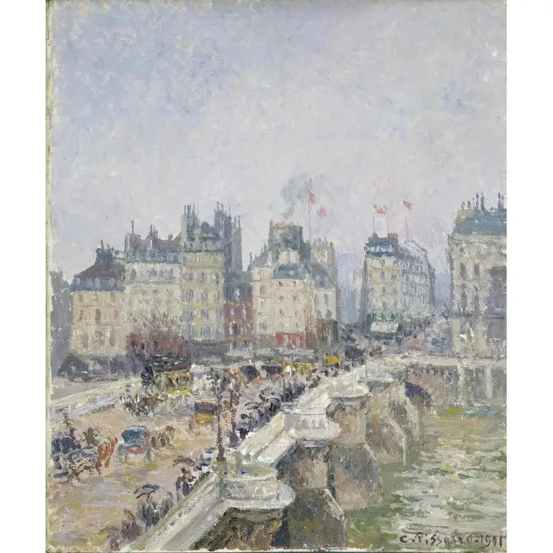 Den Nye Bro, vådt vejr - Camille Pissarro