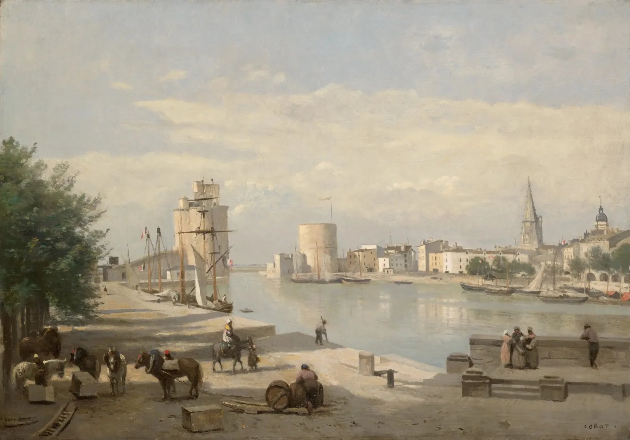 Le Port de La Rochelle - Jean-Baptiste Camille Corot image 1 tableau peint à l’huile sur toile