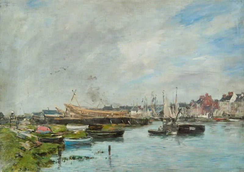 Trouville Havn, Skibsværft - Eugène Boudin
