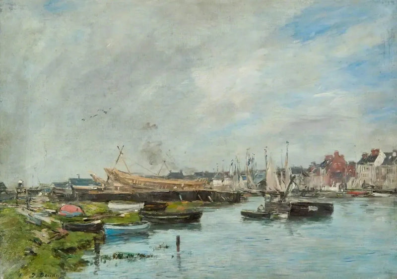 Trouville Havn, Skibsværft - Eugène Boudin