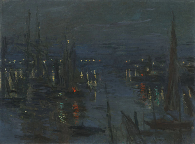 Havnen i Le Havre, nateffekt W264 - Claude Monet