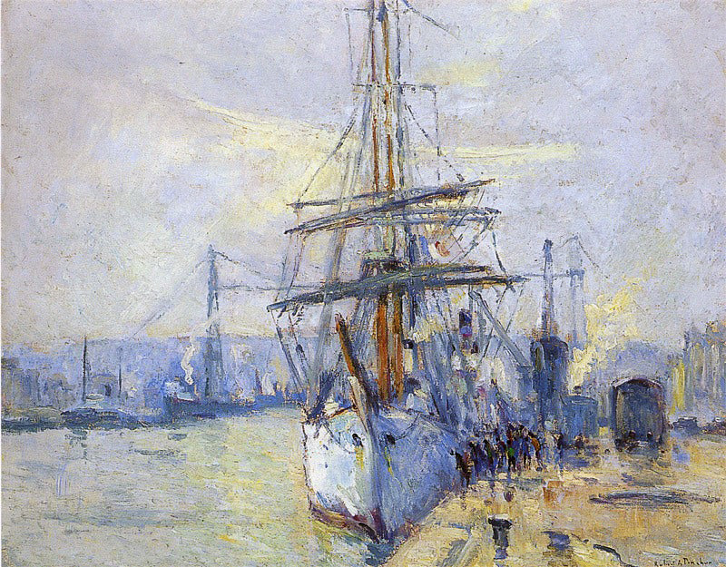 Le Pourquoi Pas du chefdampen Charcot i havnen i Rouen - Robert Antoine Pinchon