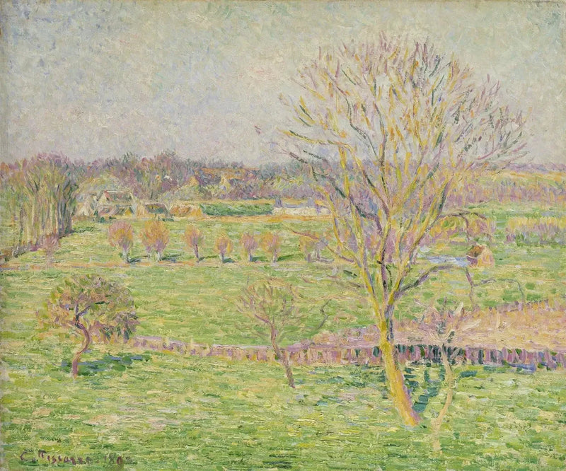 Engen og den store valnød, forår, Eragny - Camille Pissarro