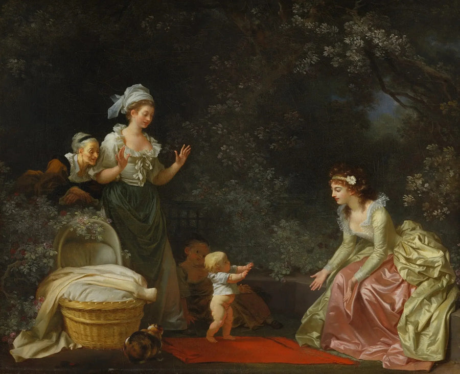 Det første skridt i barndommen - Jean-Honoré Fragonard