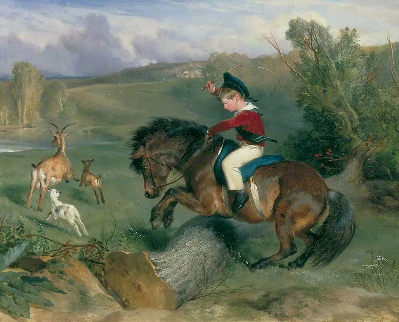Det første spring, Lord Alexander Russell på sin pony « Emerald » - Edwin Henry Landseer