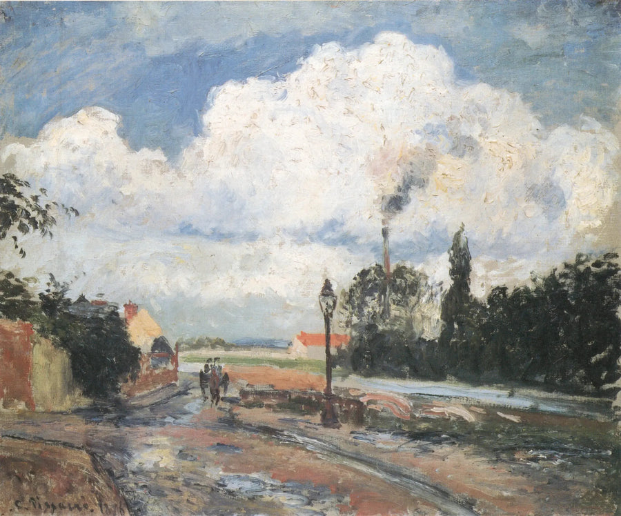 Pothuis-broen i Pontoise efter regnen - Camille Pissarro