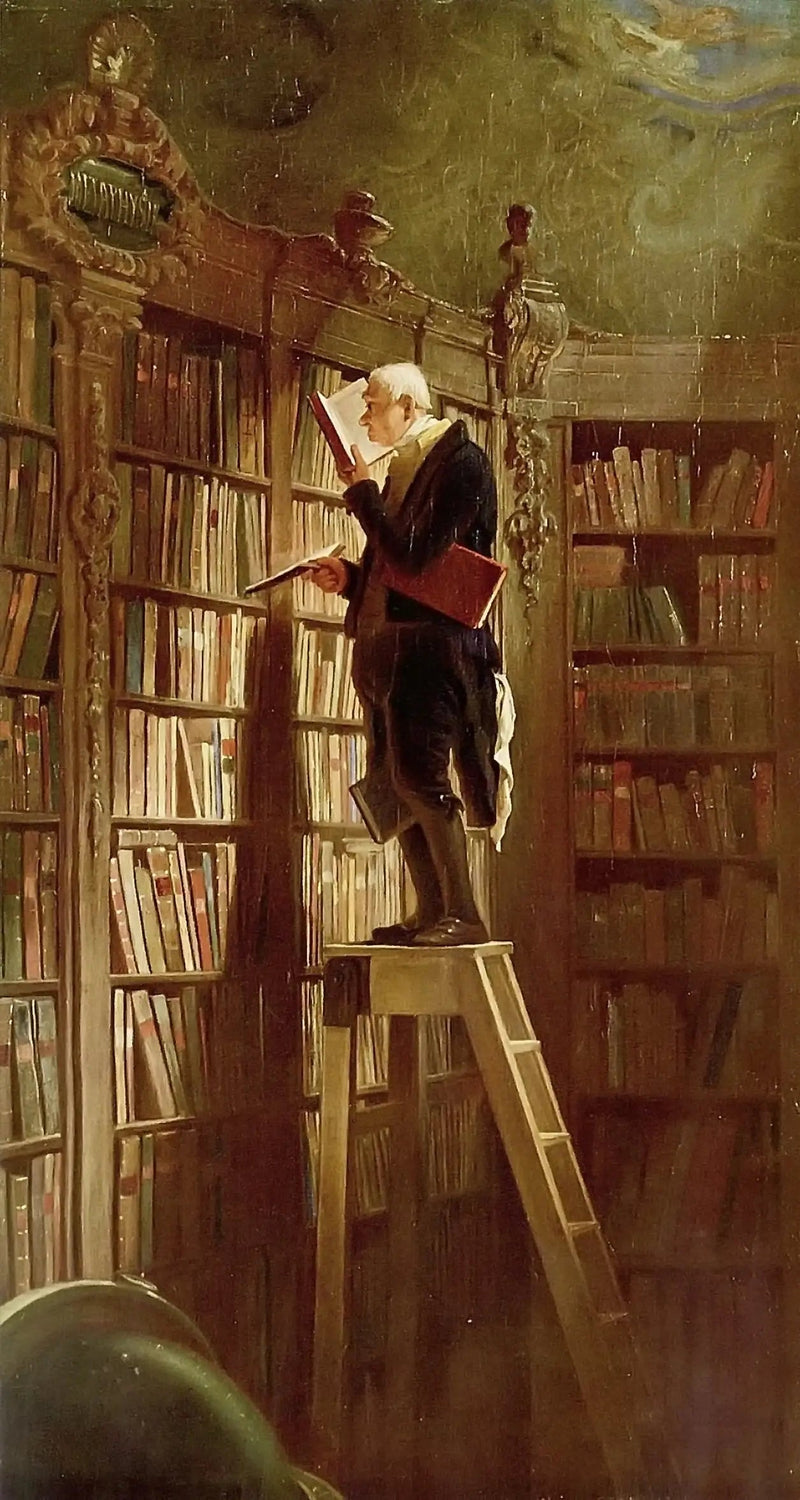 Bibliotekarens rotte, detalje - Carl Spitzweg