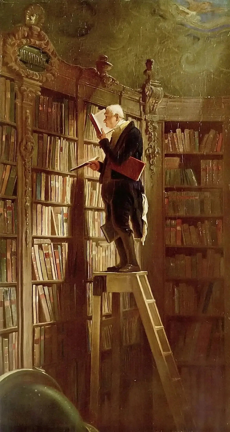Bibliotekarens rotte, detalje - Carl Spitzweg