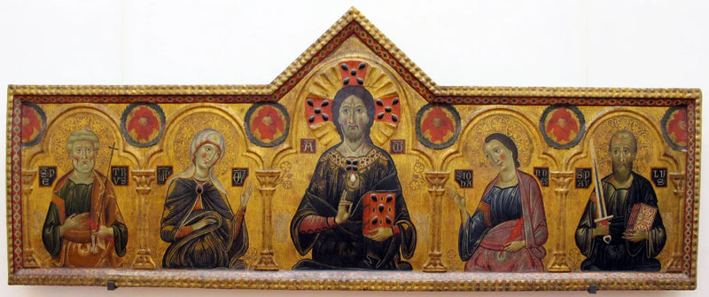 Frelsen mellem Jomfruen og tre helgener - Cosimo Rosselli