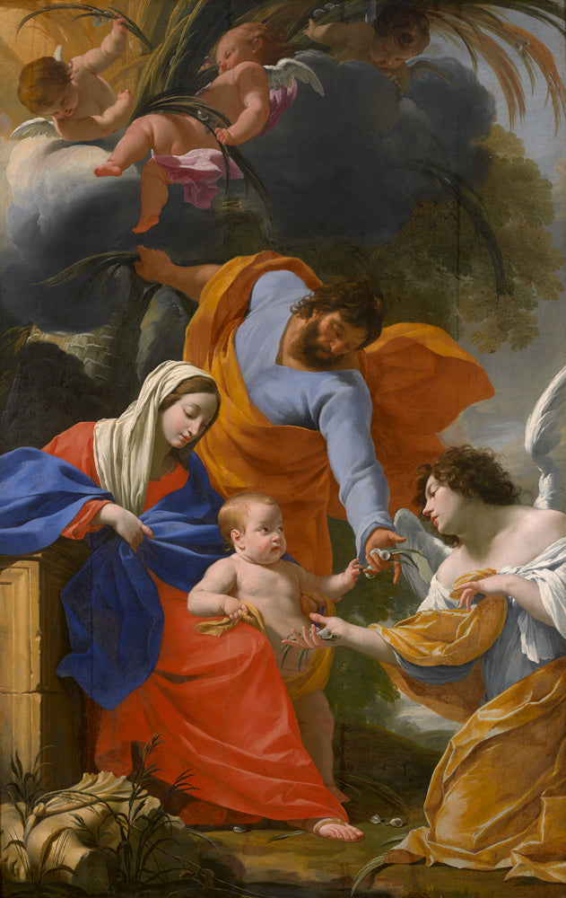 Hvilestedet for Den Hellige Familie - Simon Vouet