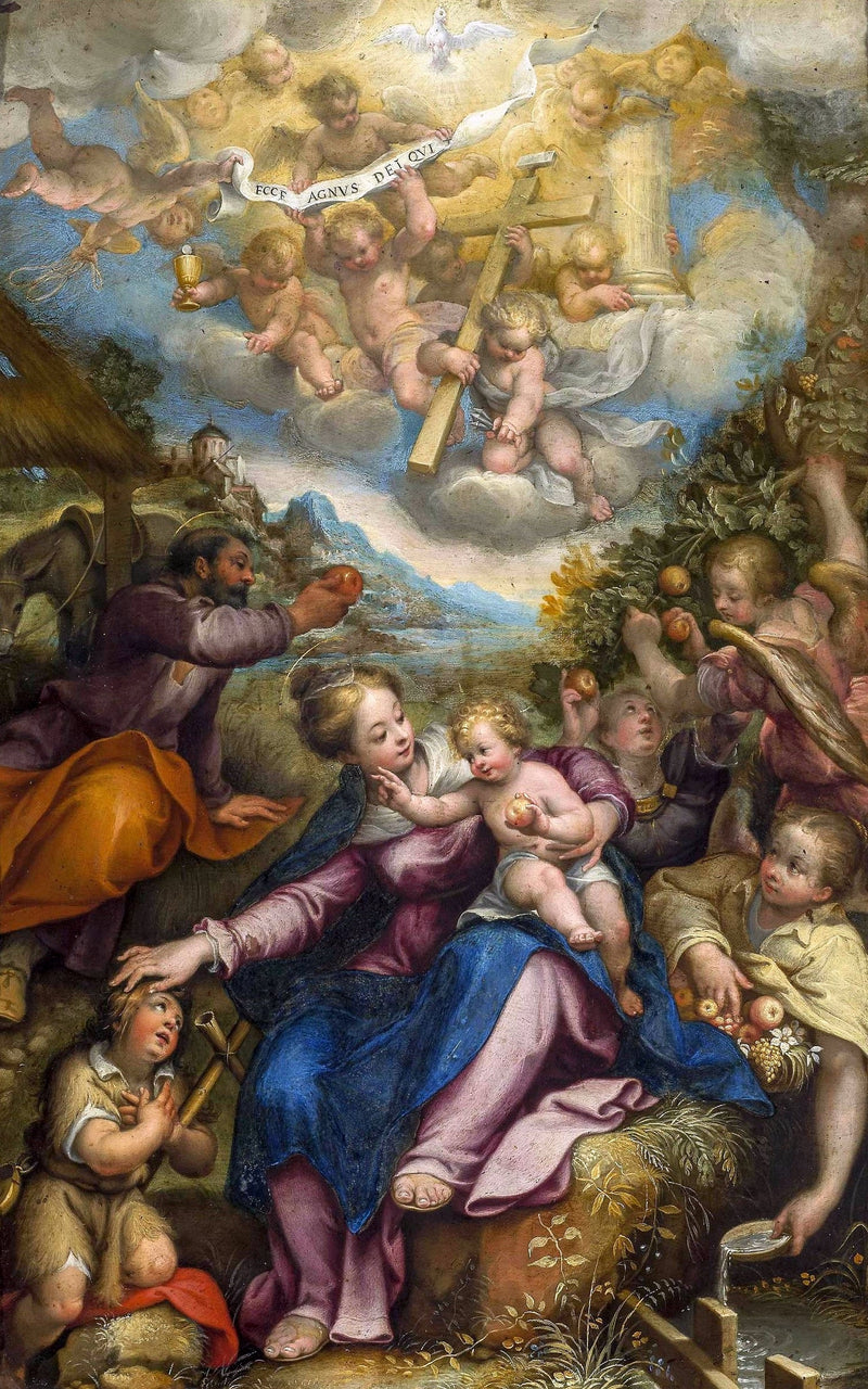 Hvile under flugten til Egypten - Denis Calvaert