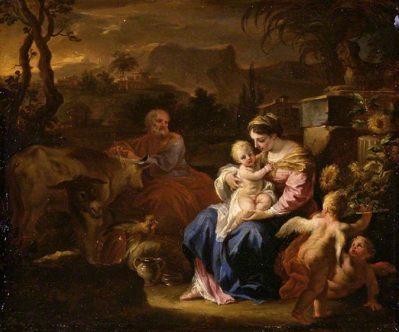 Hvile under flugten til Egypten - Francesco Solimena