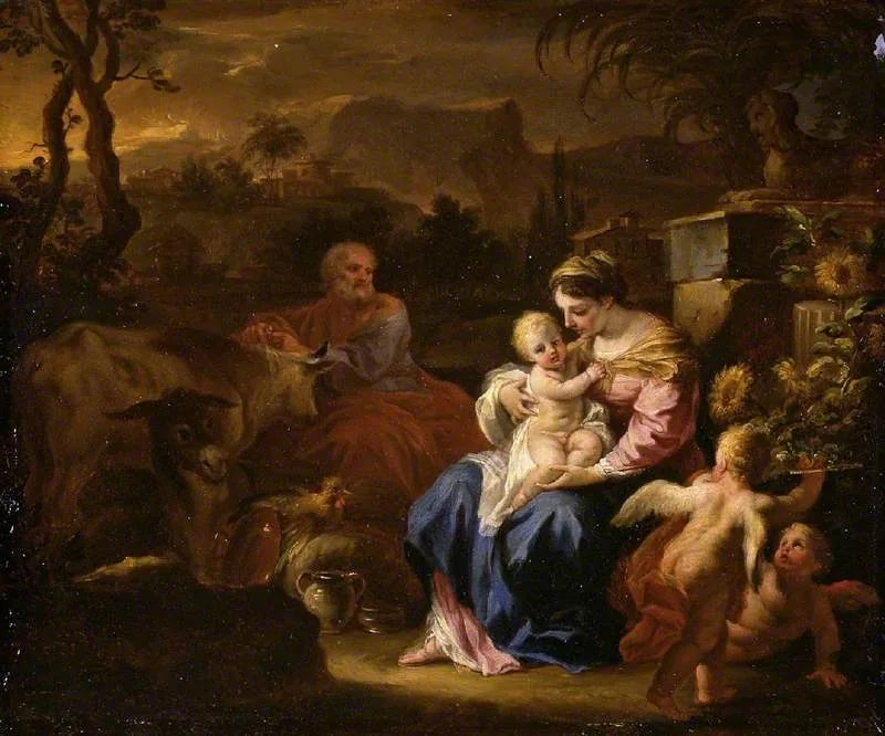 Hvile under flugten til Egypten - Francesco Solimena