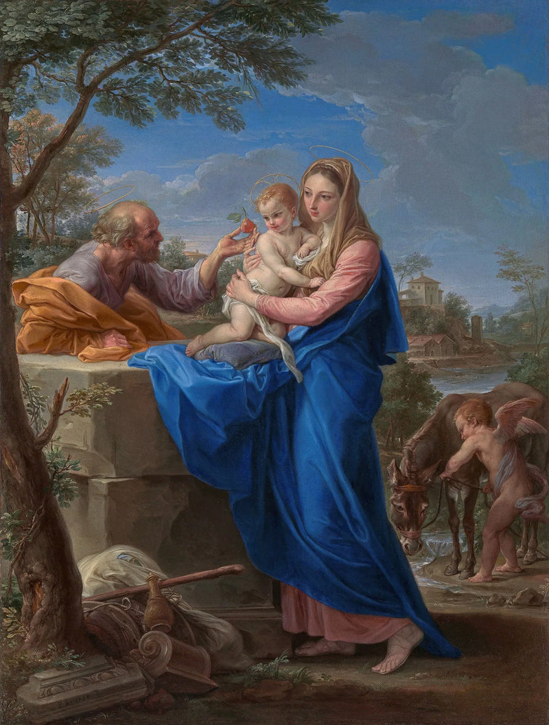 Hvile under flugten til Egypten - Pompeo Batoni