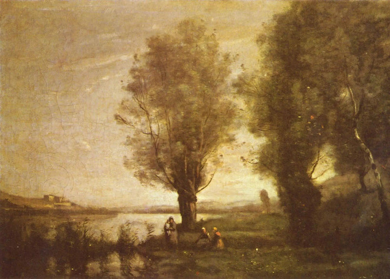Hvile under piletræerne - Jean-Baptiste Camille Corot