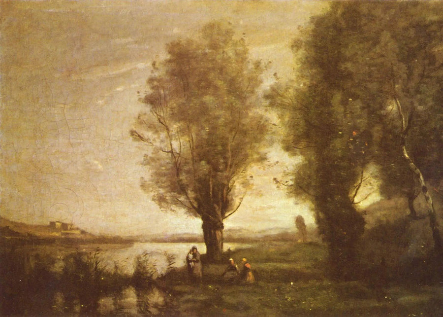 Hvile under piletræerne - Jean-Baptiste Camille Corot