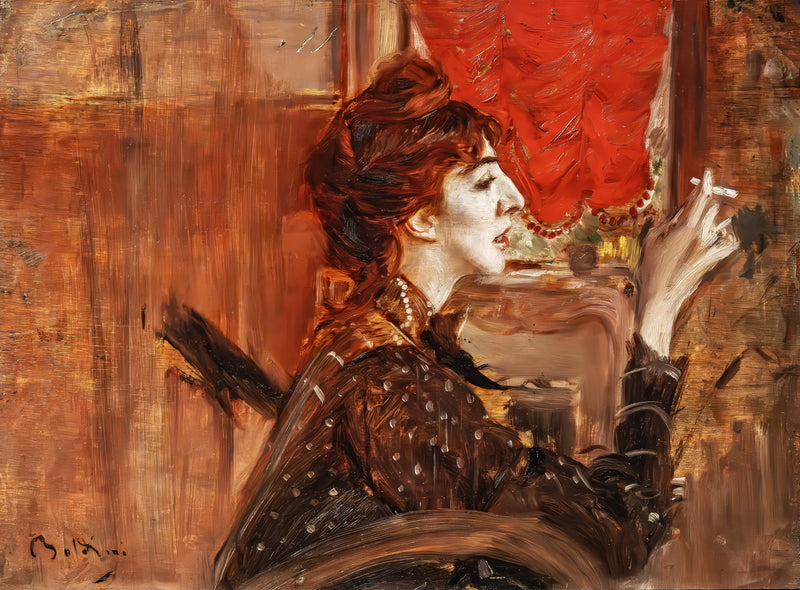 Den røde gardin - Giovanni Boldini